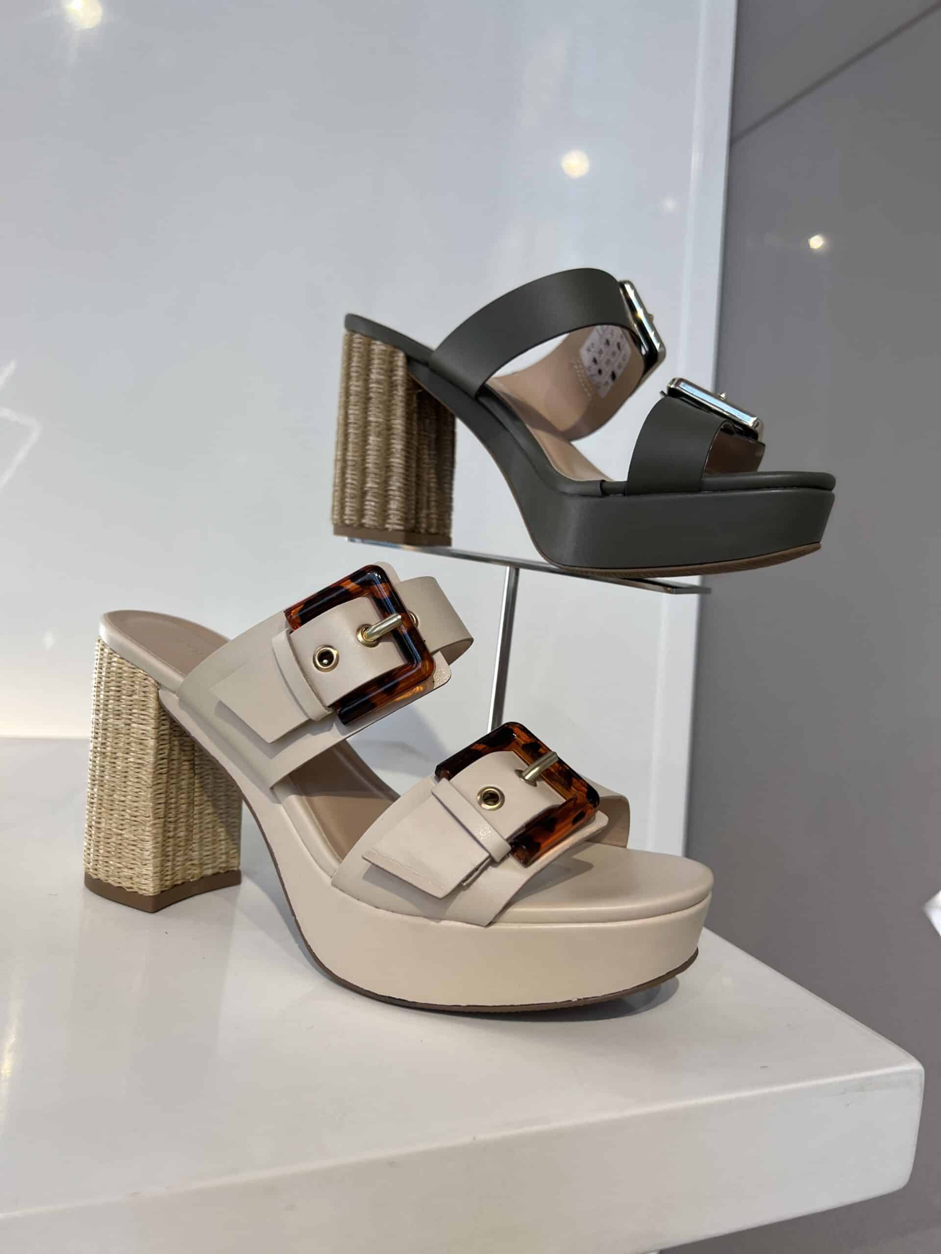 3 retail women ss23 sandals mule platform leather naturals buckles beige gray lafayette