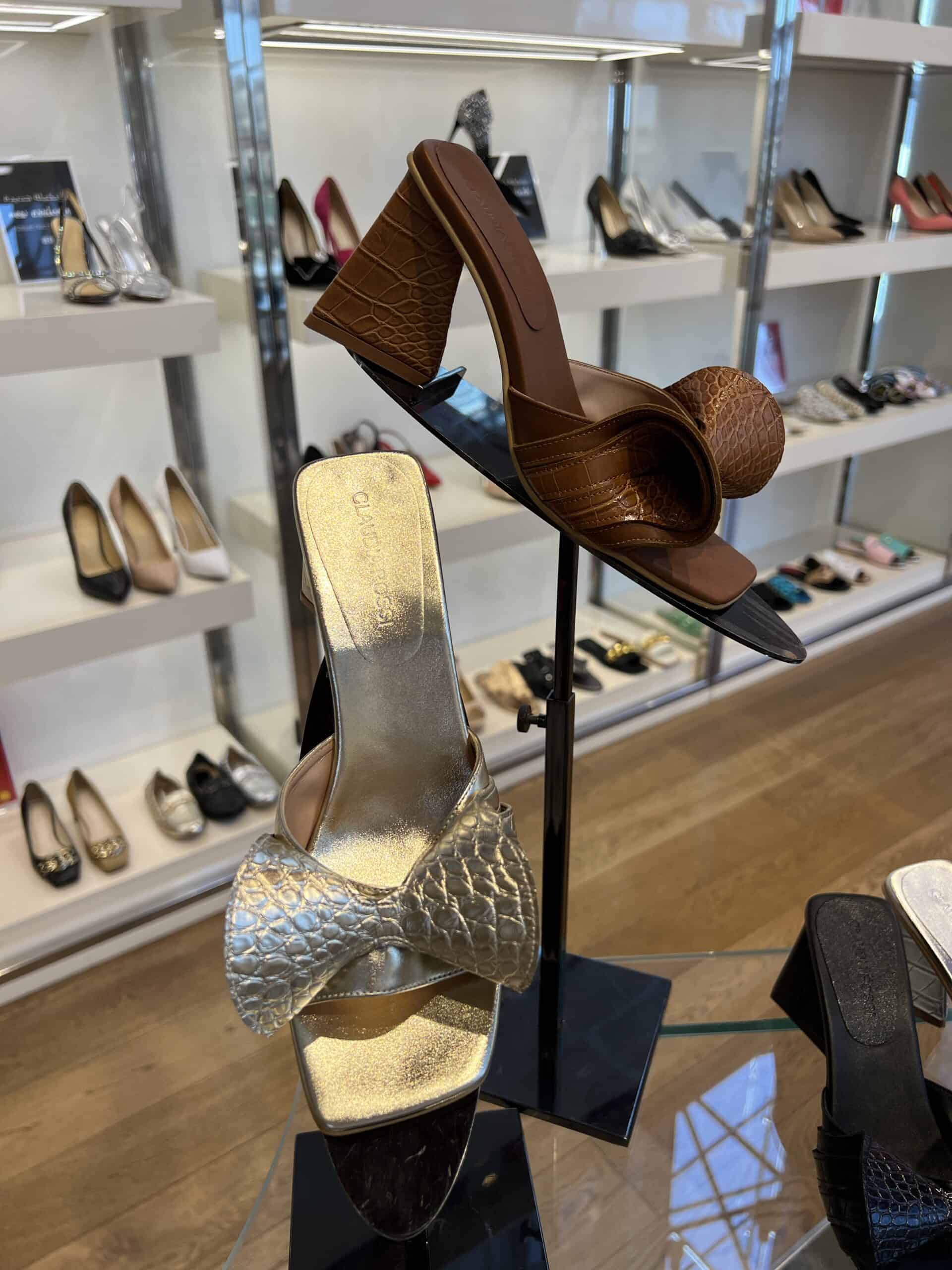 8 retail women ss23 sandals mule block heels square leather metallics snake bows brown gold lafayette