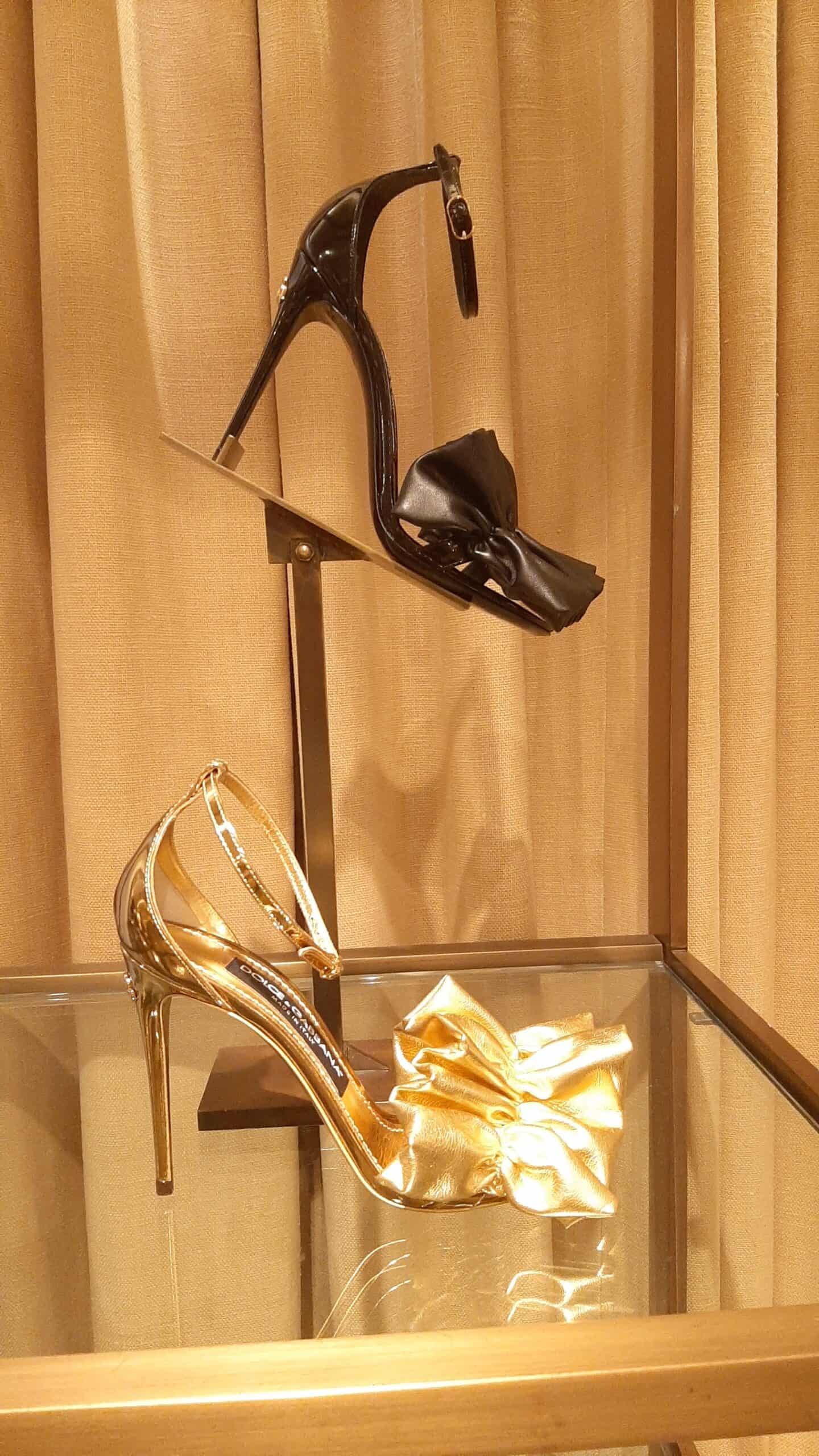 retail women ss23 party sandals slim leather metallics patent satin ruffles black gold dolcegabbana