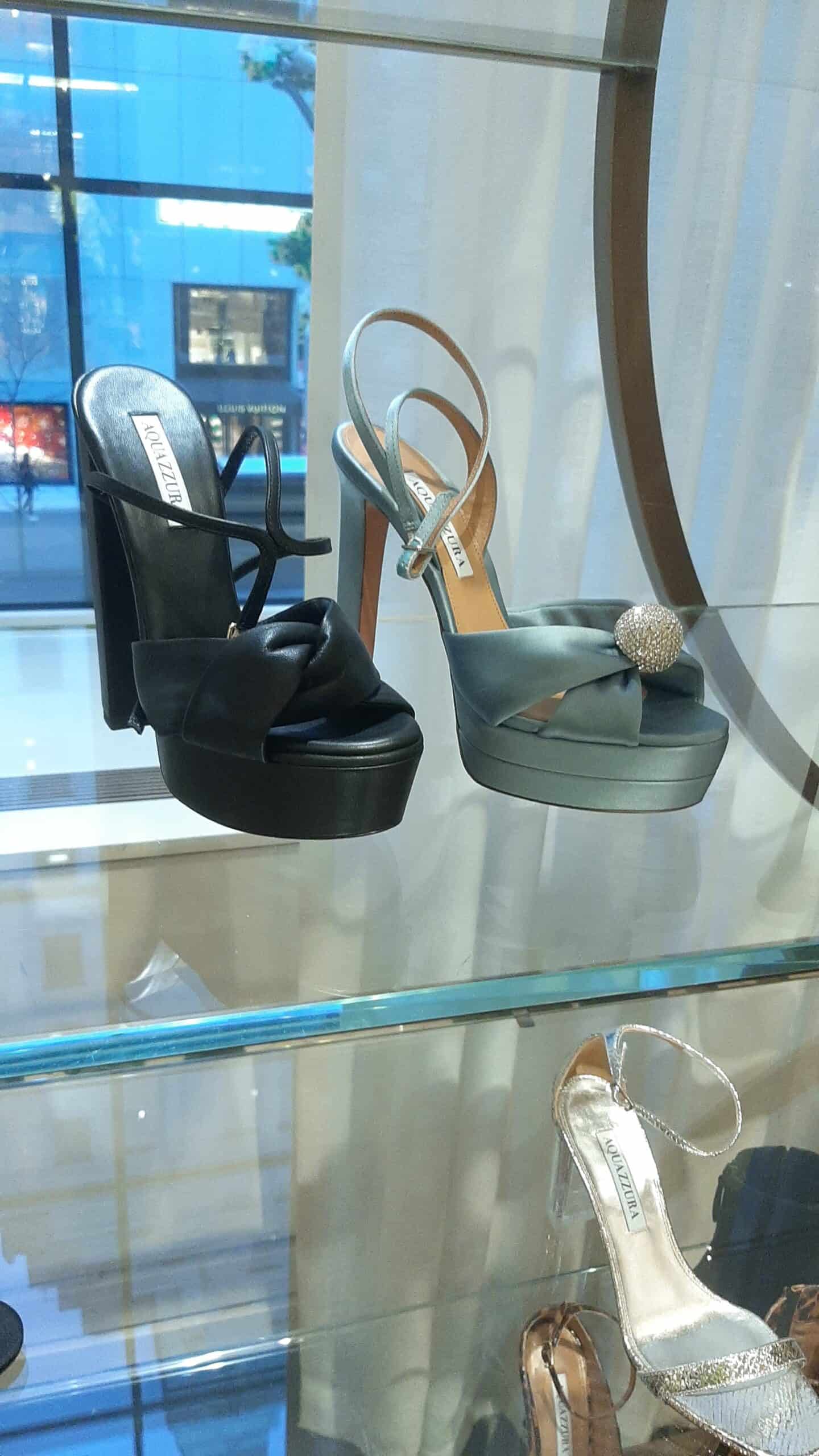 retail women ss23 party sandals strappy platform leather satin soft node crystals black blue aquazzura