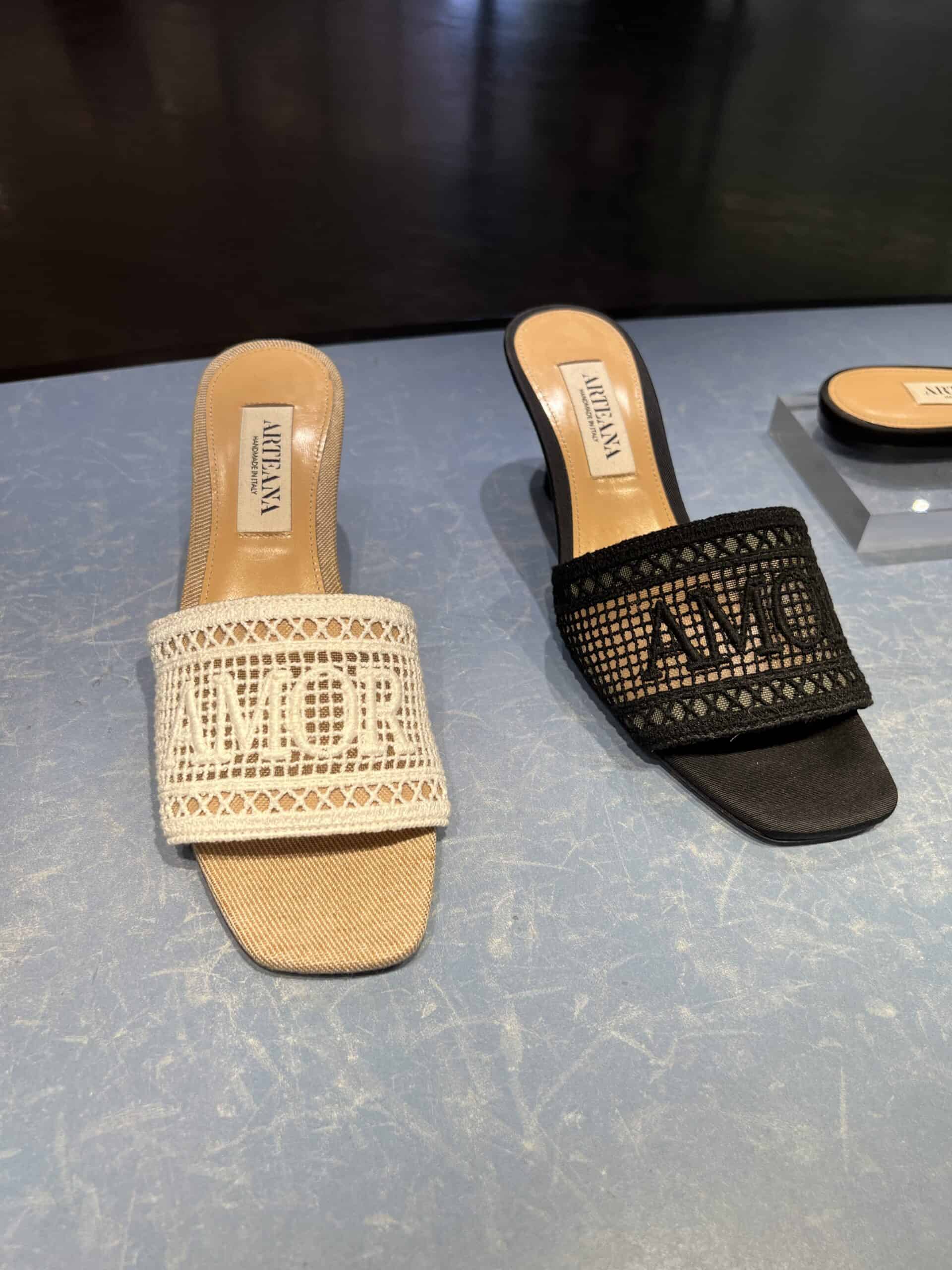 retail women ss23 sandals mule naturals stresse emboidery beige black arteana 1