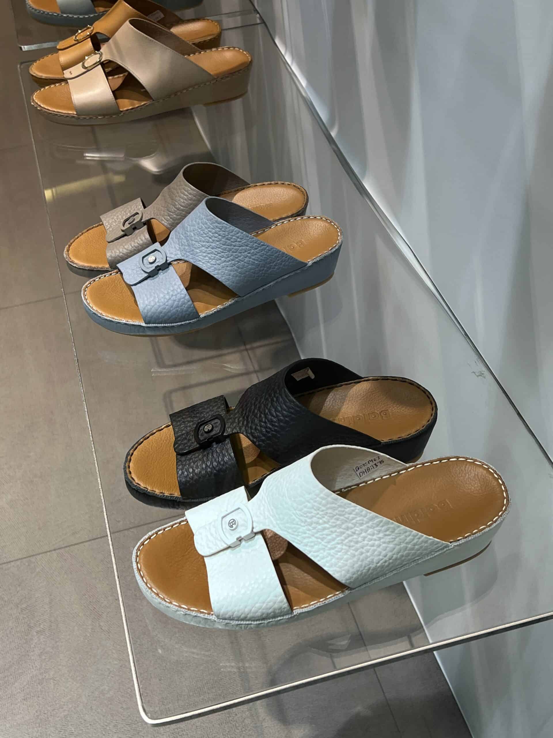 retail women ss23 sandals mule platform leather topstitch neutrals pollini