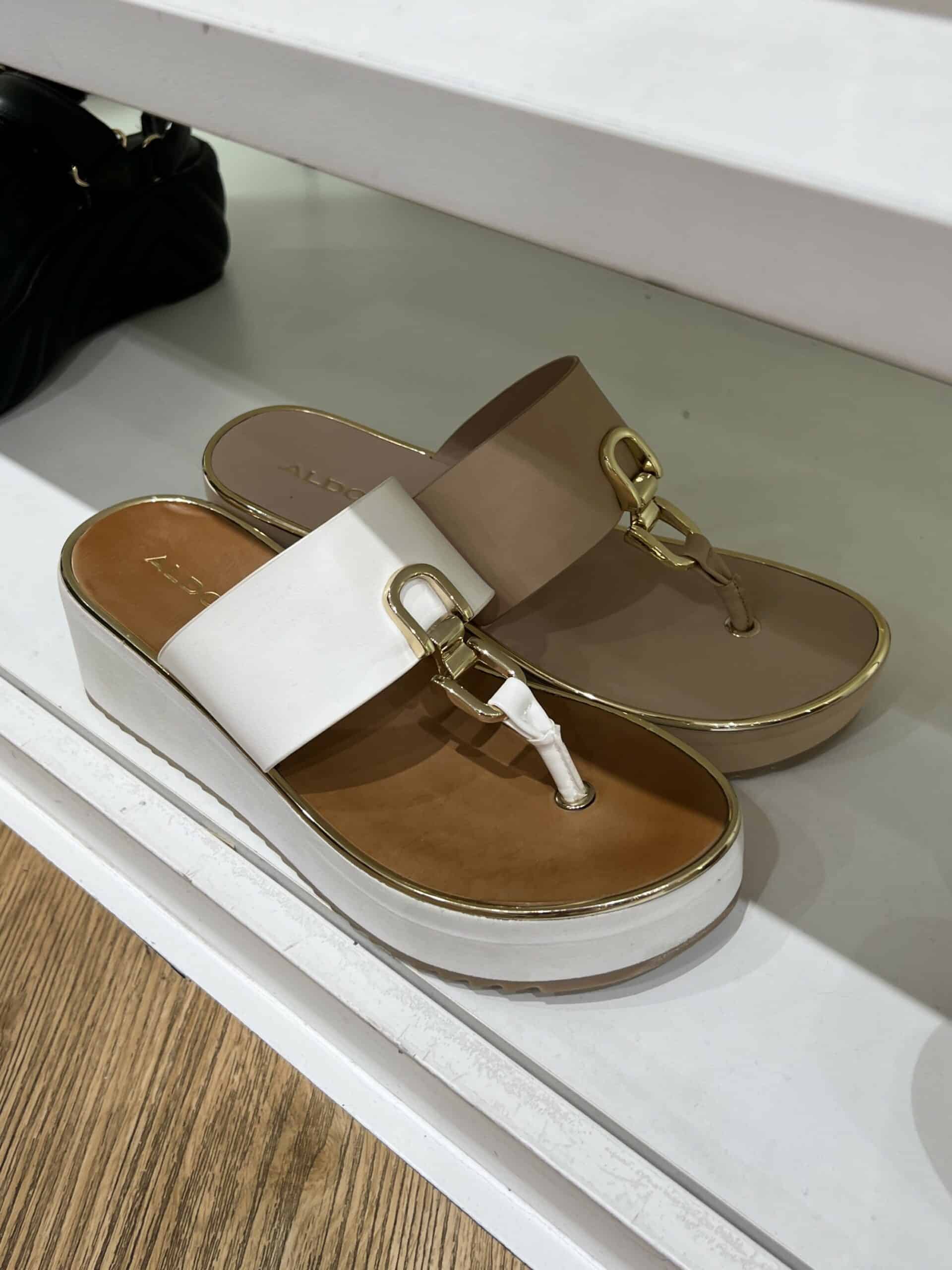 retail women ss23 sandals toe platform leather metals beige white aldo