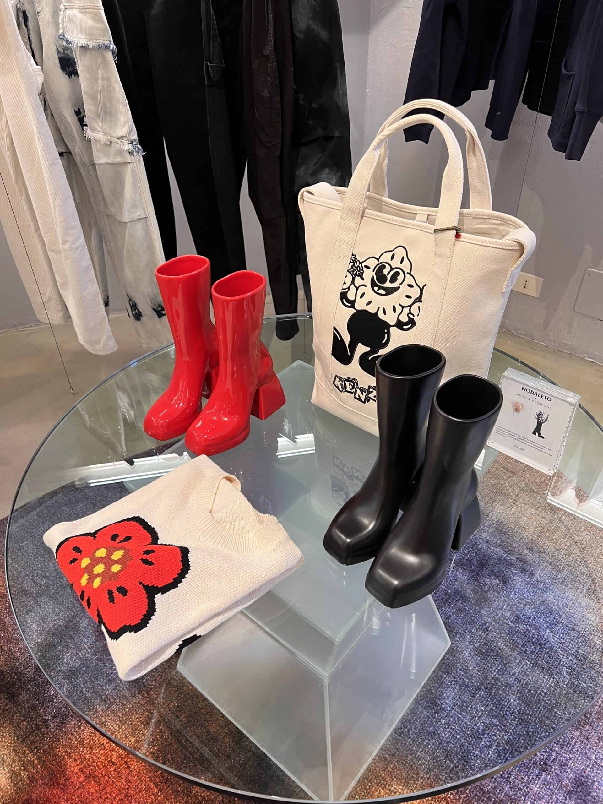 retail women ss23 booties platform block heels leather patent black red corso como
