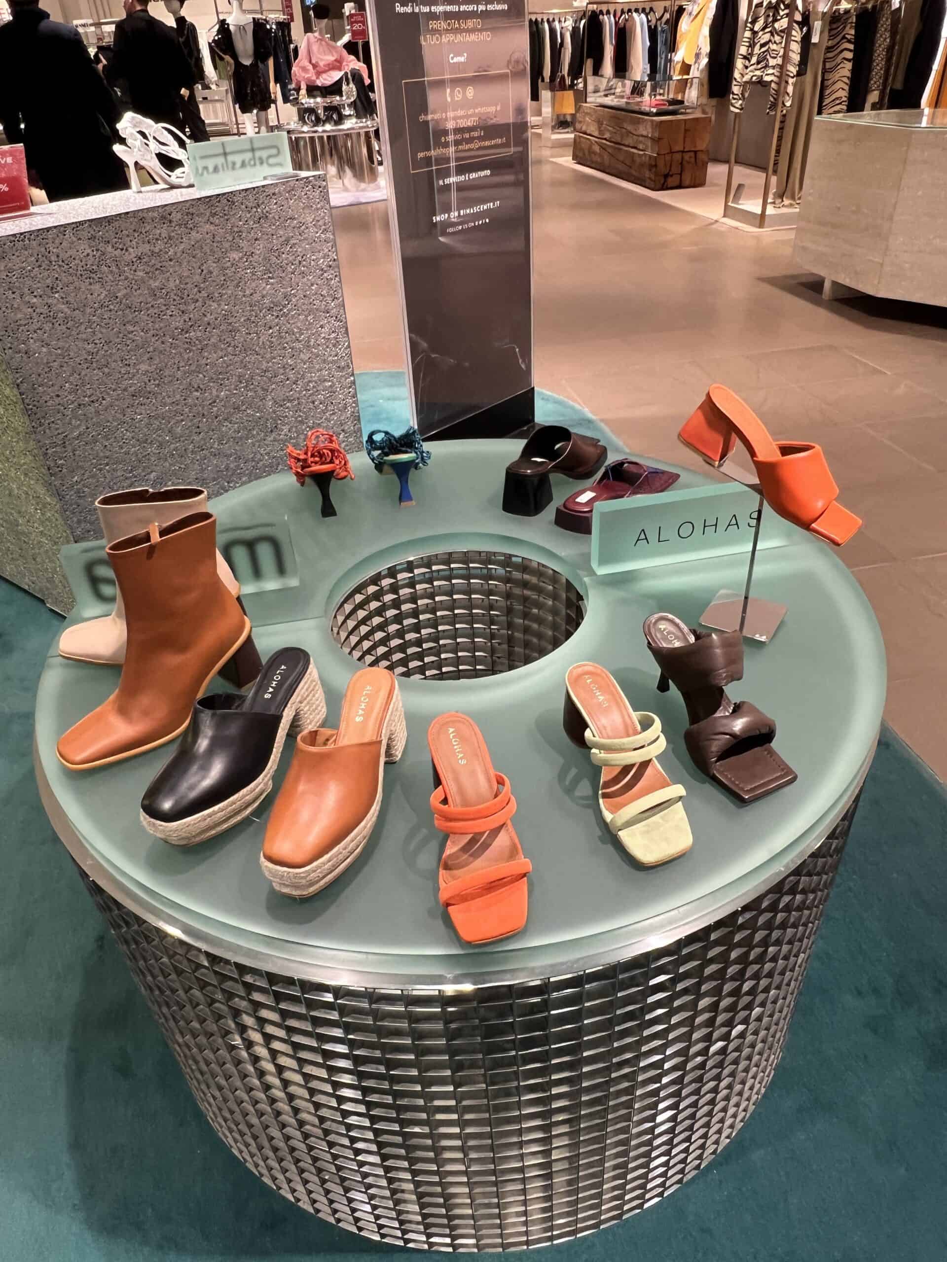 retail women ss23 scarpins sandals mule booties leather suede soft naturals neutrals aloha rinascente