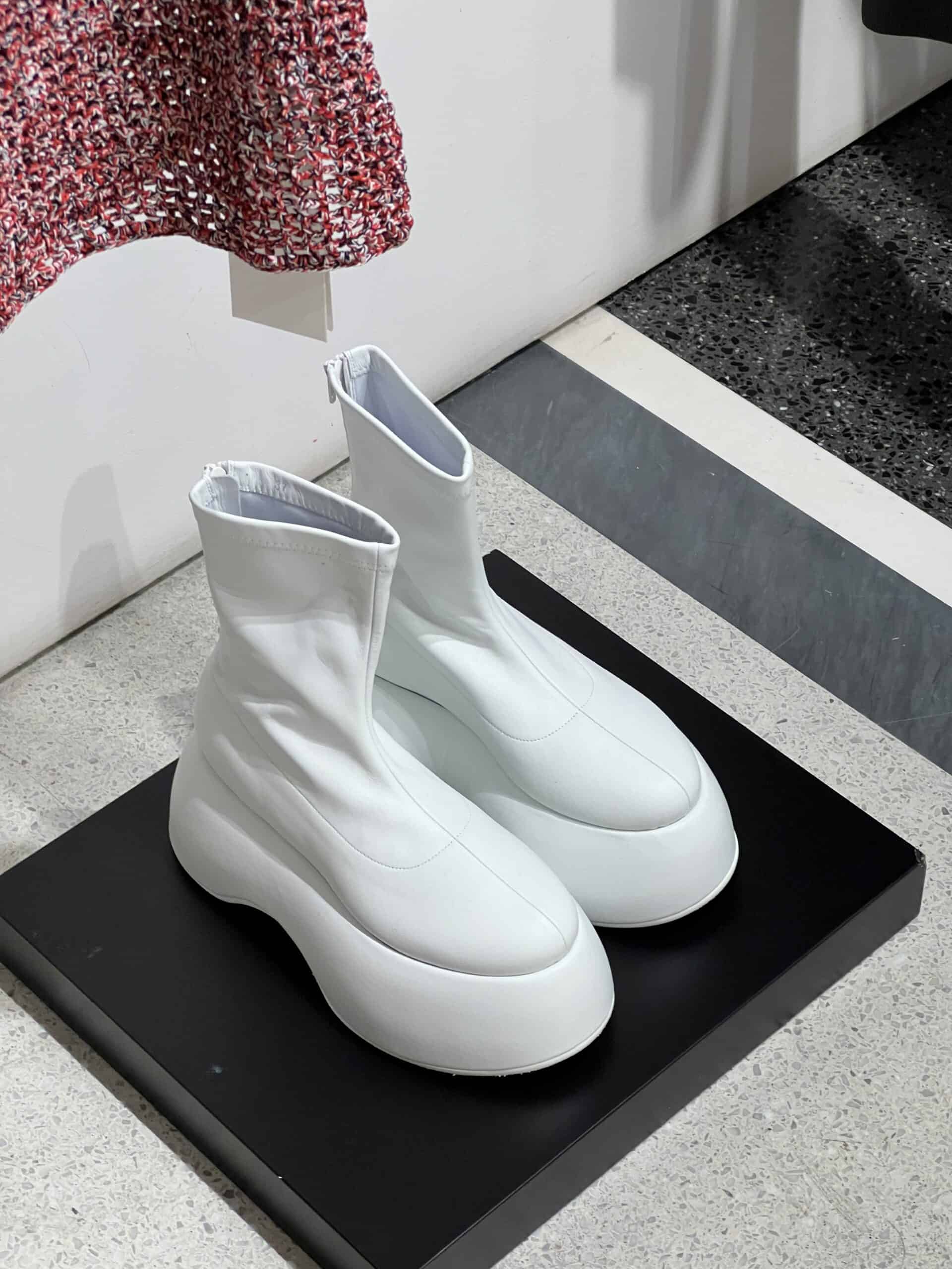13 retail women ss23 socks booties flatform leather white 1