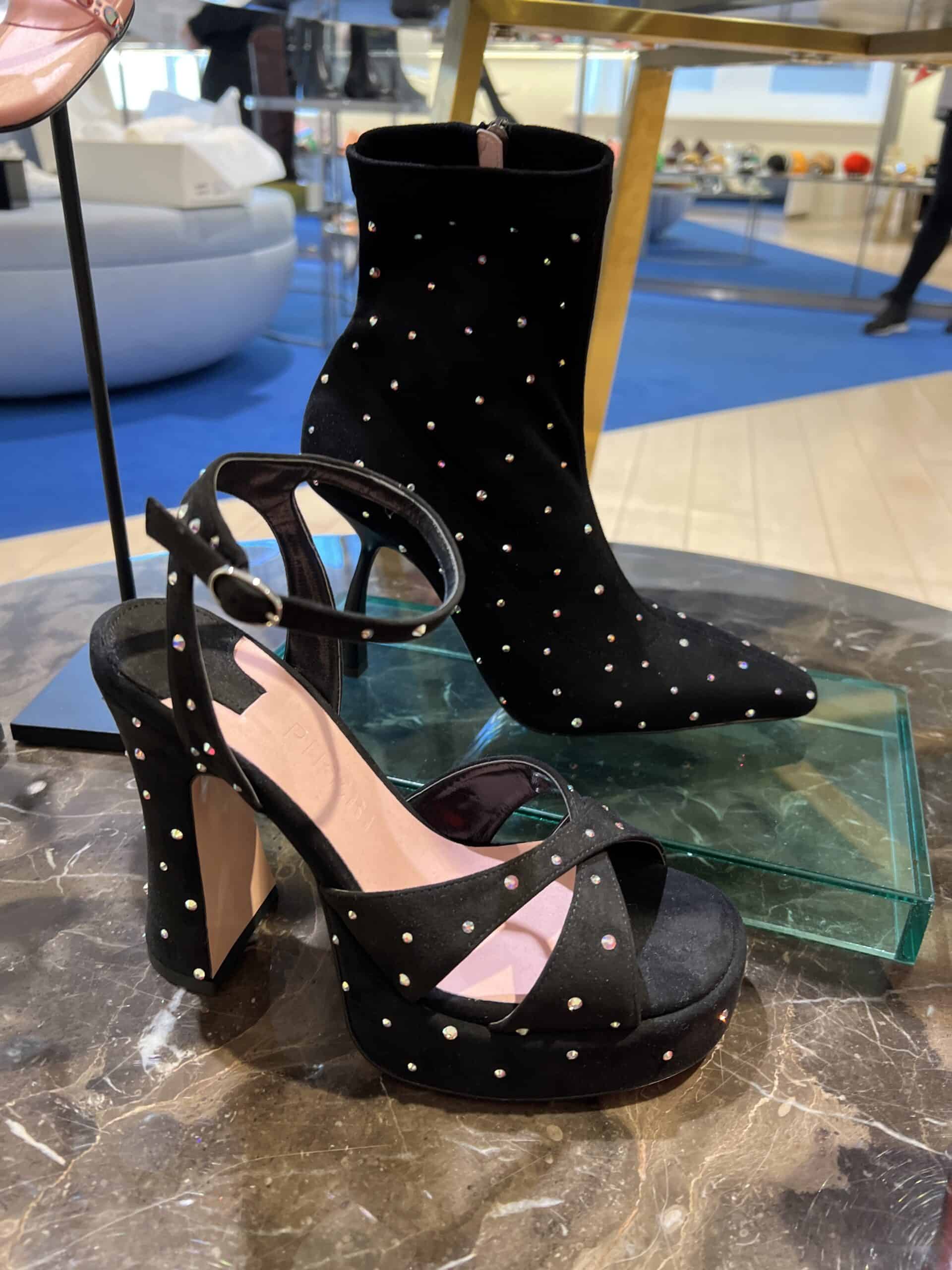 19 retail women ss23 booties sandals platform suede crystals black piferi harvey nichols