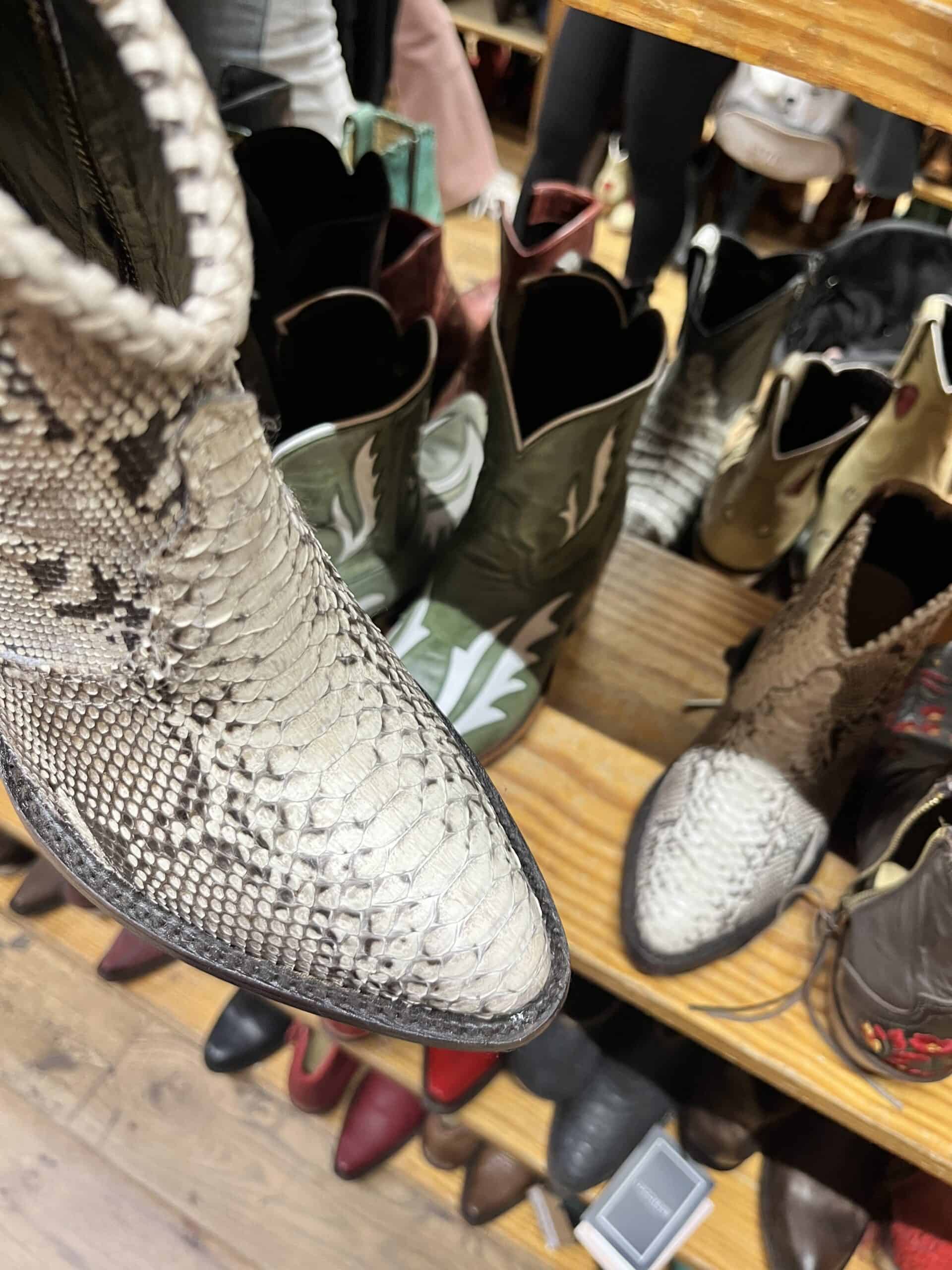 retail women ss23 western booties block heels leather prints animalier beige allens boots 3