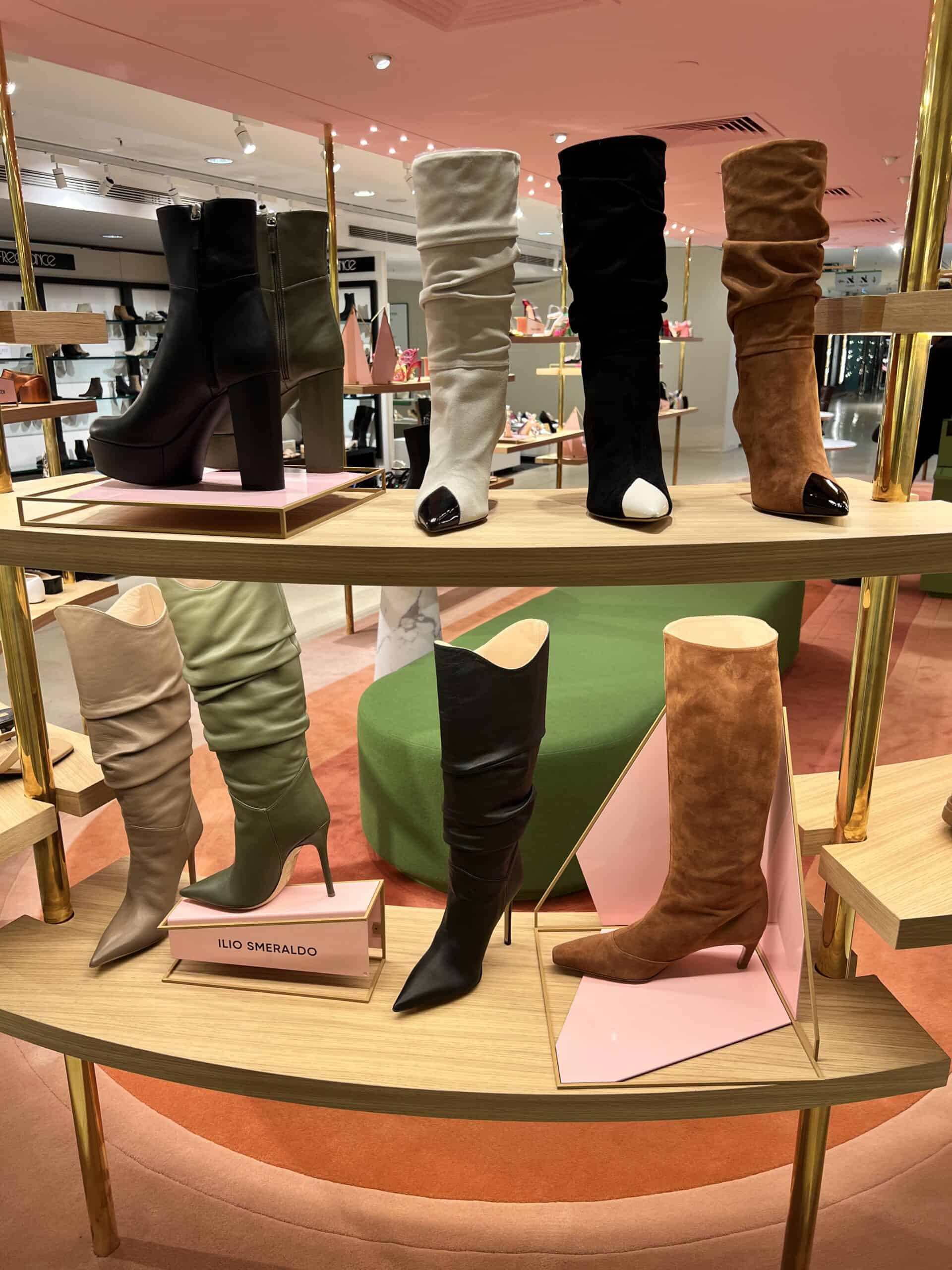 2 retail women ss23 tall slouch boots platform booties leather sude beige black camel green ilio smeraldo printemps