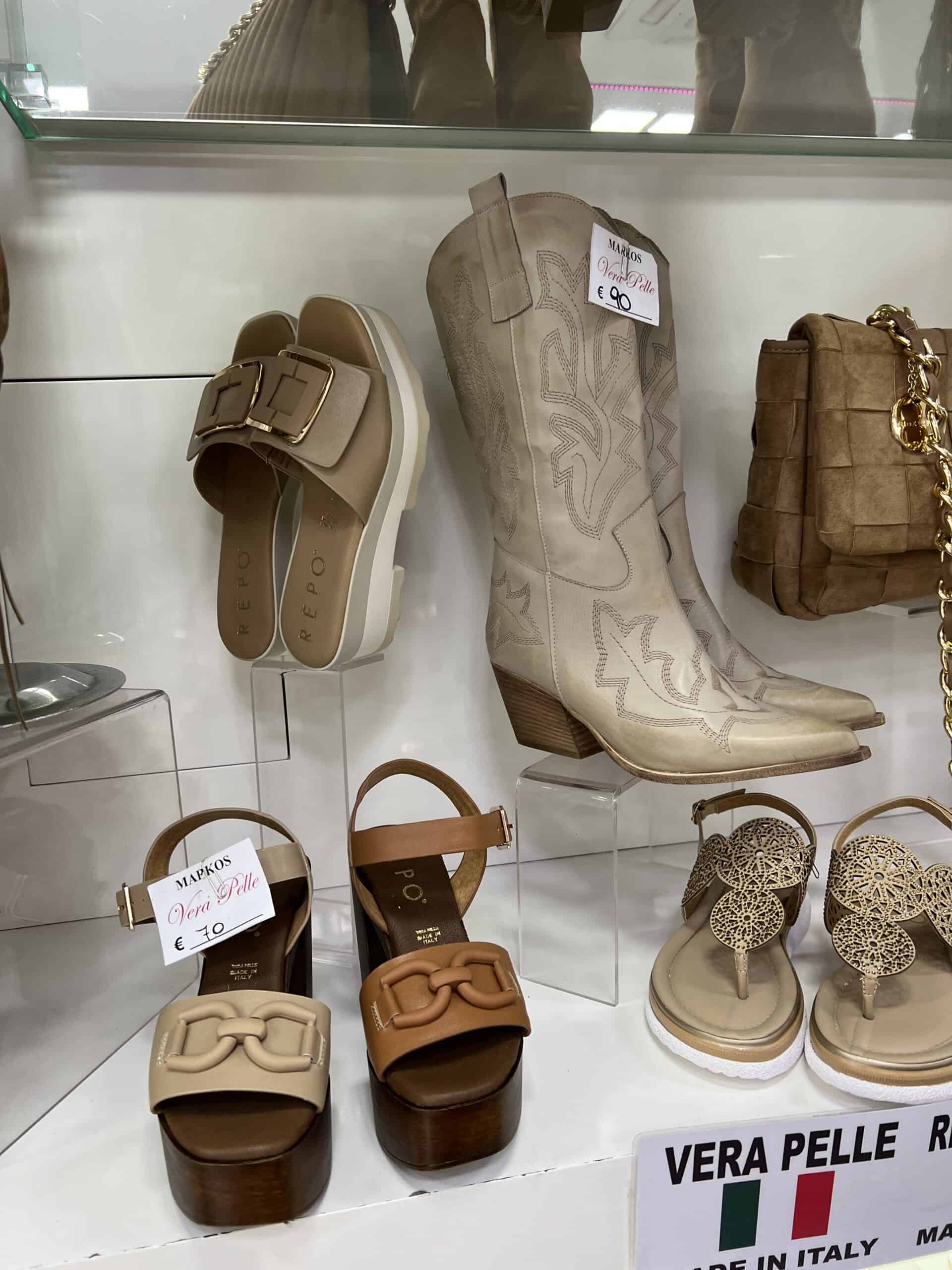 retail women ss23 western booties sandals flatform leather emboidery beige camel